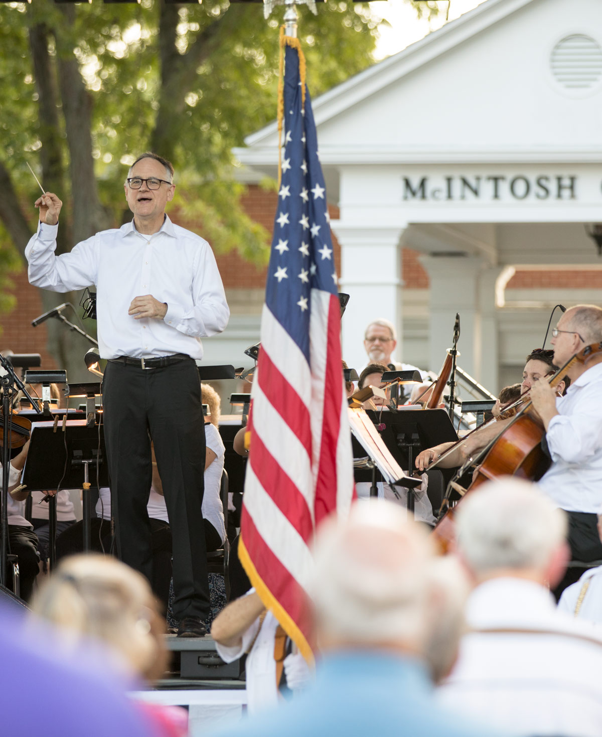 The Lima Symphony Orchestra played a 鈥淧atriotic Pops鈥� concert outside of McIntosh Center on the campus of Ohio Northern University. 