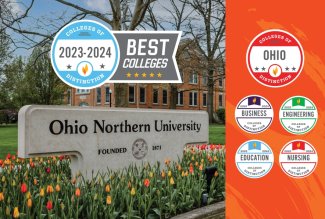 College of Distinction graphic using Ohio Northern University outdoor sign.